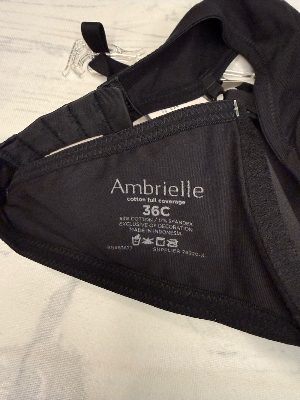 Ambrielle Black Padded Underwire Convertible Bra 36C - Picture 3 of 5